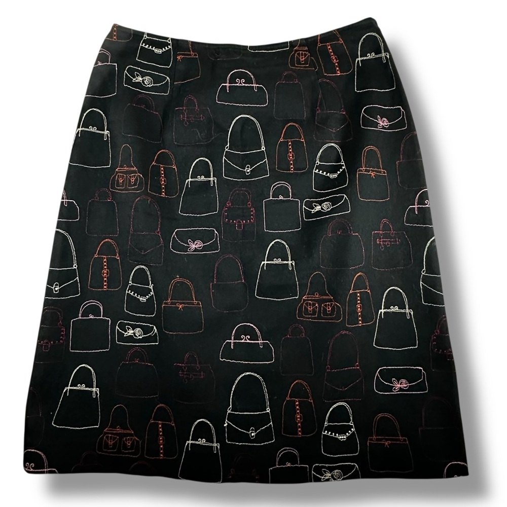 Harold’s Black A-Line Skirt Handbag Novelty Embroidery Size 2